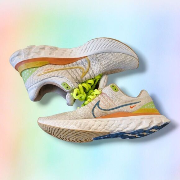 Nike React Infinity Run Flyknit 3 Sail Hot Curry Mens 9.5 DV1744-141 - Picture 3 of 7